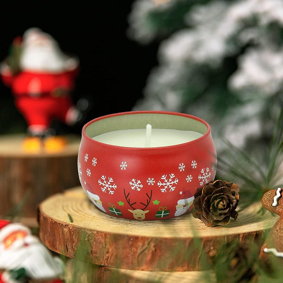 Christmas Scented Candles Gift Set for Women, 8 Pack Natural Soy Wax Aromatherapy Candles for Home Party, Total 88 Hours Burn…