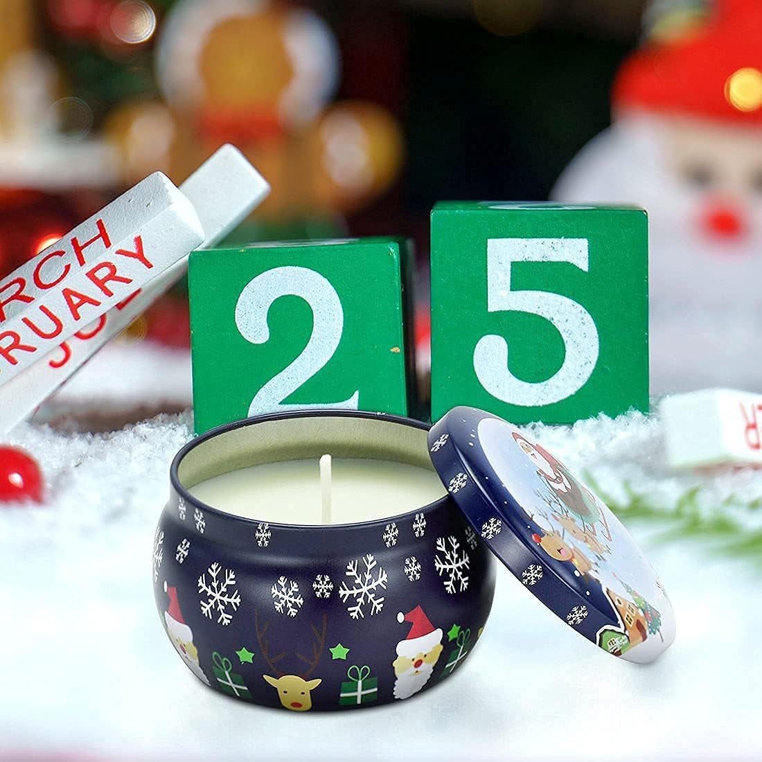 Christmas Scented Candles Gift Set for Women, 8 Pack Natural Soy Wax Aromatherapy Candles for Home Party, Total 88 Hours Burn…