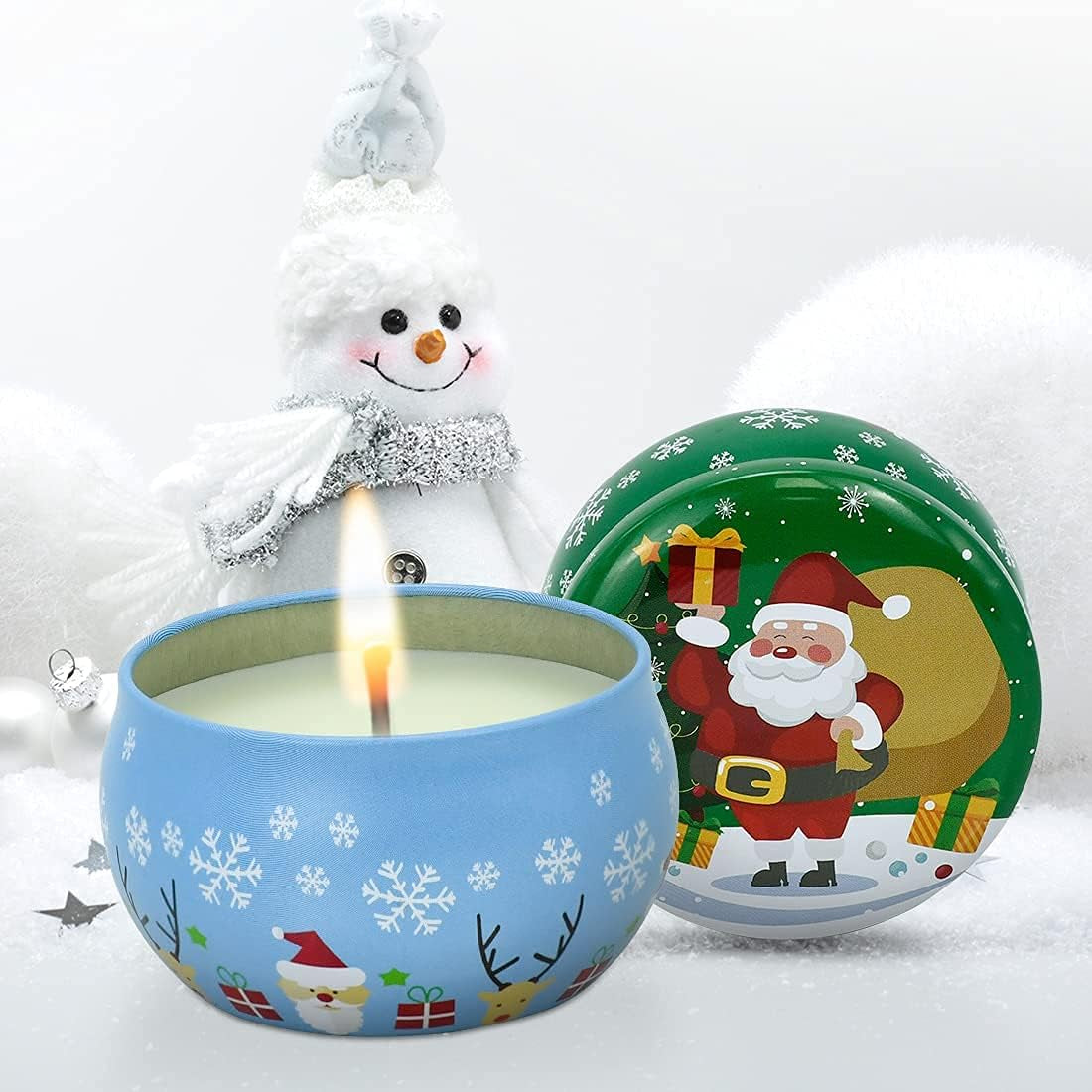 Christmas Scented Candles Gift Set for Women, 8 Pack Natural Soy Wax Aromatherapy Candles for Home Party, Total 88 Hours Burn…